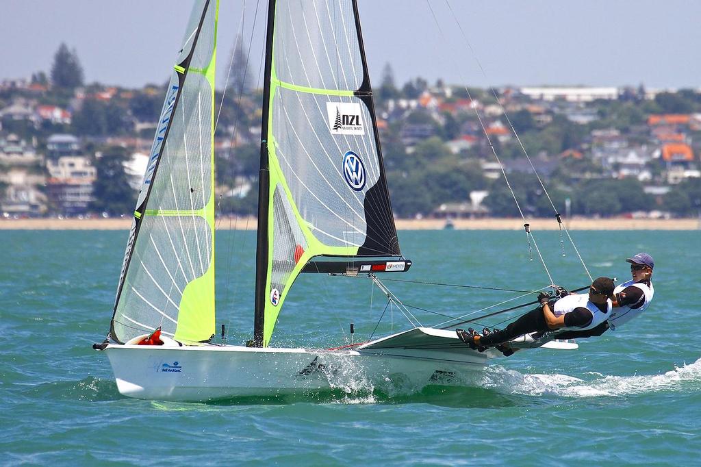Oceanbridge Sail Auckland 2014 - February 3, 2014 - 49er Tuke and Burling © Richard Gladwell www.photosport.co.nz